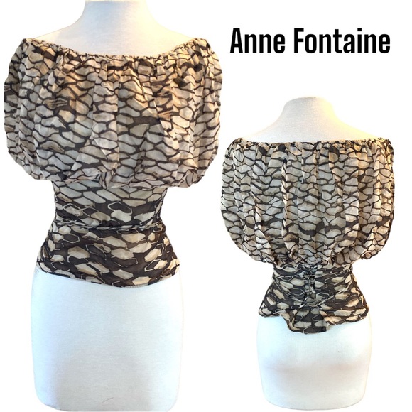 ANNE FONTAINE ELOISE DYED SILK TOP SZ 40 US M - Picture 2 of 9